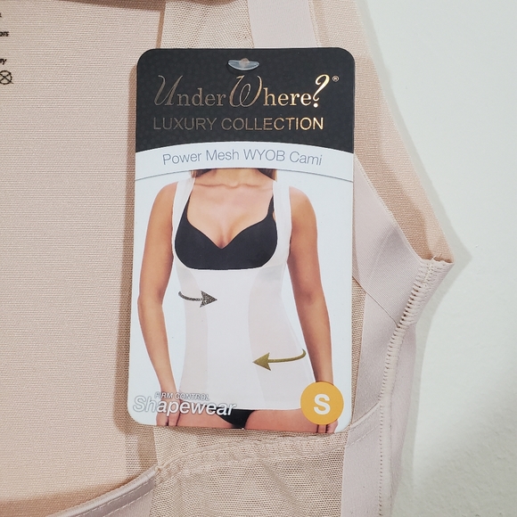 Under Where Power Mesh Wear Your Own Bra Cami Sz S - Picture 2 of 5